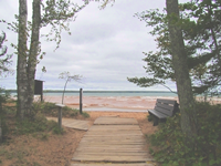 Big Bay Beach picture with wooden planks