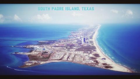 aerial view of south padre island