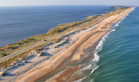 Outer Banks Beaches, pictured from the air