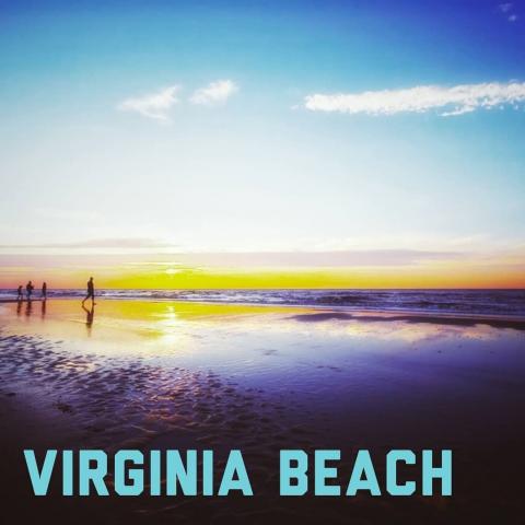 virginia beach at sunset